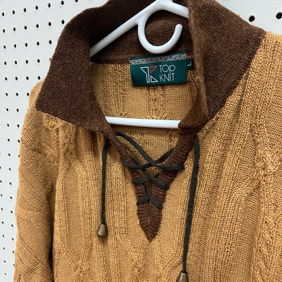 TOP KNIT Size Large 100% ALPACA boho sweater - Picture 7 of 7